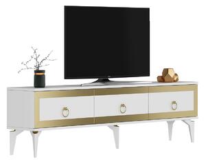 TV stolek/skříňka Muvuta 2 (bílá + zlatá). 1095413