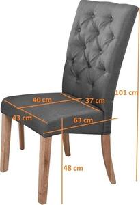 Casarredo Designová jídelní židle ATHENA šedá/dub natural