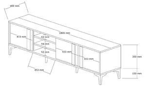 TV stolek/skříňka Mobube (borovice atlantická + antracit). 1095449