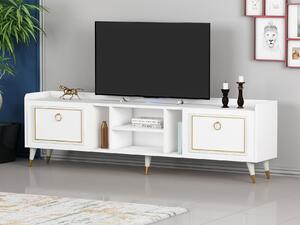 TV stolek/skříňka Kadole 2 (bílá + zlatá). 1095457