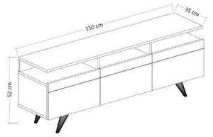 TV stolek/skříňka Vulema (dub + bílá). 1095468