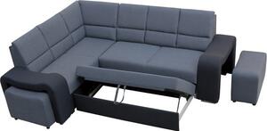 Falco Rohová sedací souprava Wiki, rozkládací s úložným prostorem, levá, tmavě šedá/černá Inari 94/100