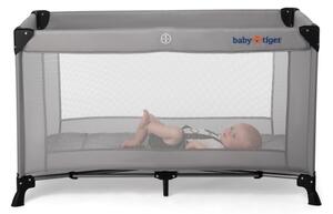 KINDERKRAFT - Cestovní postýlka Baby Tiger VIKI šedá
