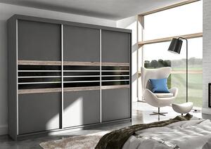 Casarredo - Komfort nábytek Šatní skříň STEFANO/TURYN 250, láva/černá