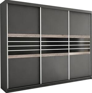 Casarredo - Komfort nábytek Šatní skříň STEFANO/TURYN 250, láva/černá