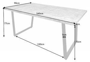 Jídelní stůl Loft 60 cm šedá