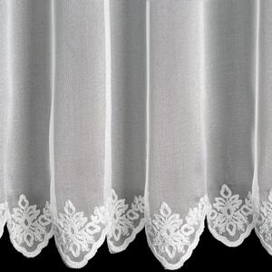 Bílá záclona na pásce LIZ2 s výšivkou 300x145 cm