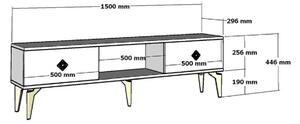 TV stolek/skříňka s krbem Tobuvu 2 (antracit + stříbrná). 1095520