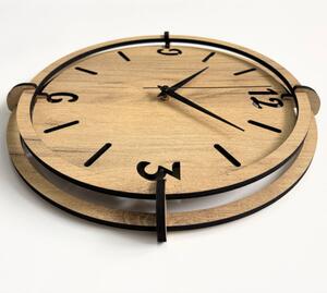 Dřevěné nástěnné hodiny 30-50 cm - moderní dubový design hodiny | SENTOP HDF0601-GOLD-OAK