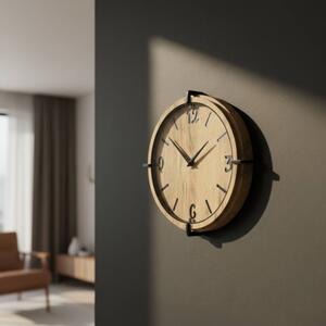 Dřevěné nástěnné hodiny 30-50 cm - moderní dubový design hodiny | SENTOP HDF0601-GOLD-OAK