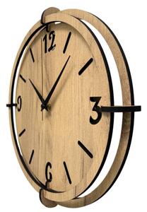 Dřevěné nástěnné hodiny 30-50 cm - moderní dubový design hodiny | SENTOP HDF0601-GOLD-OAK