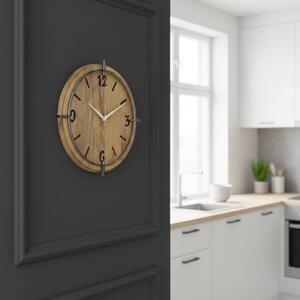Dřevěné nástěnné hodiny 30-50 cm - moderní dubový design hodiny | SENTOP HDF0601-GOLD-OAK