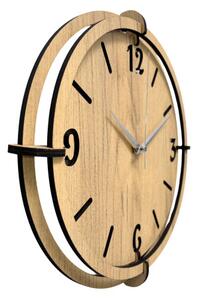 Dřevěné nástěnné hodiny 30-50 cm - moderní dubový design hodiny | SENTOP HDF0601-GOLD-OAK