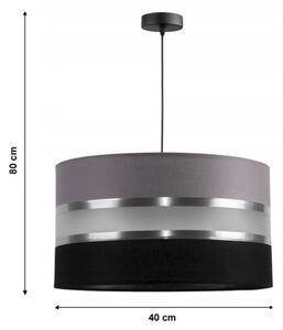 Lustr na lanku CORAL 1xE27/60W/230V černošedá