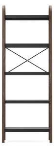 REGÁL, černá, barvy vlašských ořechů, jasan, eukalyptové dřevo, 61/170/26 cm Umbra - Knihovny, Online Only