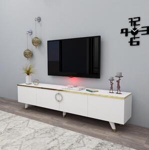 TV stolek/skříňka Bamete (bílá + zlatá). 1095598