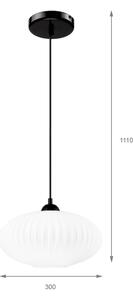 Lustr na lanku HARMA 1xE27/15W/230V pr. 30 cm bílá/černá
