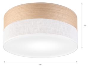 Stropní svítidlo SIRJA WOOD 1xE27/15W/230V pr. 35 cm bílá/dub