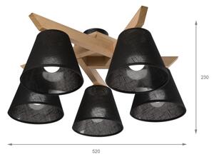 Brilagi - LED Přisazený lustr ANTHONY 5xE14/40W/230V dub/černá