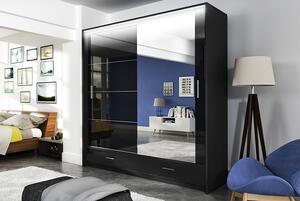 Casarredo - Komfort nábytek Šatní skříň MAURINO 203 s osvětlením, černá
