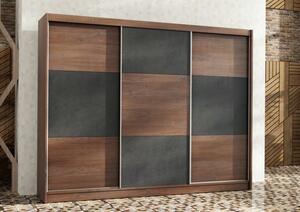 Casarredo - Komfort nábytek Šatní skříň CELESTINO 250 dub sterling/beton
