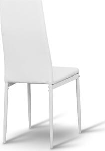 Tempo Kondela Jídelní židle COLETA, ekokůže bílá/bílý kov