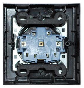 KS Zásuvkový blok nástěnný 1x 250V/16A bez kabelu, barva černá matná