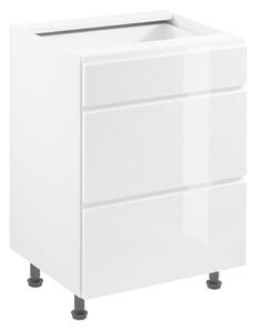 Kuchyňská skříňka ASPEN D60S3 - bílá/bílá