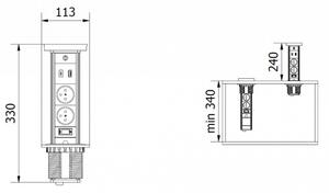 GTV Výsuvná zásuvka CAMINO s osvětlením, 2x 230V, 2x USB-A/C nabíjecí, 1x bezdrátová indukční nabíječka, vypínač, kabel 1.5m, barva bílá