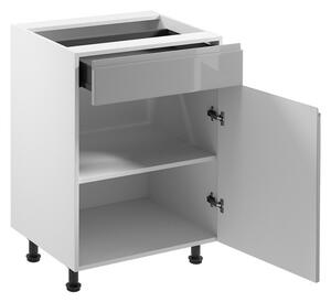 Kuchyňská skříňka ASPEN II D60S1-P/L - bílá/šedá Otevírání vpravo