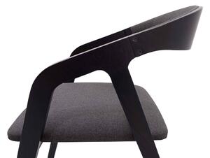 Židle s područkami Freja látkové opěradlo černá