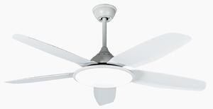 Stropní ventilátor Divian s LED osvětlením, bílý, DC, tichý, CCT – Lucande Lucande, Divian, Bílá, Obývací pokoj, Kov, Moderní