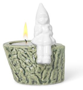 Vánoční svícen z porcelánu a kameniny Kähler Design Christmas Tales, délka 8,5 cm
