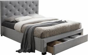 Tempo Kondela Čalouněná postel Santola 160x200, s úložným prostorem, šedá