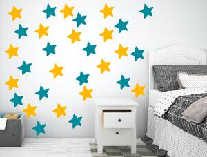 Hvězda3 18+18ks - samolepky na zeď Barva: 66 turquoise blue 76 telegrey