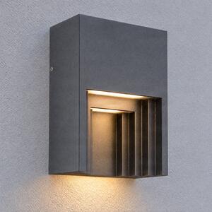 Lindby LED venkovní nástěnné svítidlo Aurali, 1 svítidlo, černé, IP65, Černá, Hliník, Moderní