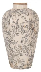 Keramická váza s šedými ornamenty Annemiek S – 17x30 cm