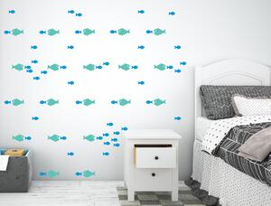 Rybka - samolepky na zeď Barva: 66 turquoise blue 76 telegrey