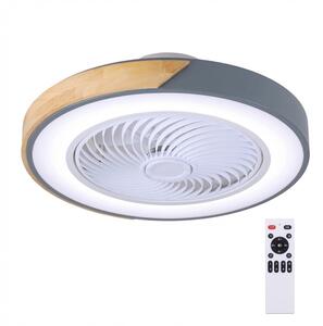 Brilagi - LED Stmív. svítidlo s ventilátorem LED/38W/230V 50 cm šedá/dub + DO
