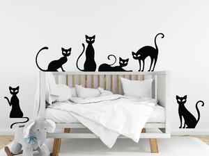 Kočičky - samolepky na zeď Barevná varianta: černá
