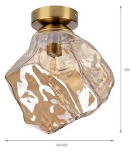 Stropní svítidlo CRISTAL 1xE14/15W/230V mosaz/kouřová béžová