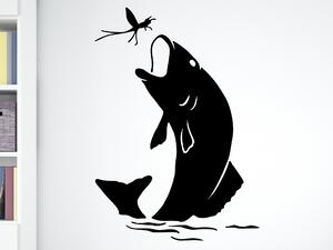 Ryba, rybaření - samolepky na zeď Barevná varianta: černá