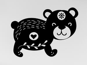 Medvídek - samolepky na zeď Barevná varianta: černá
