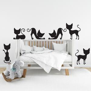 Kočky - samolepky na zeď Barevná varianta: černá