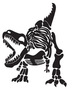 Tyrannosaurus Rex kostra - samolepky na zeď Barevná varianta: černá