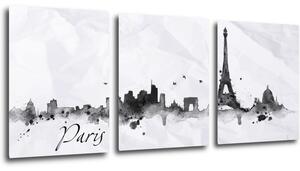 Impresi Obraz Paříž panorama - 90 x 40 cm (3 dílný)