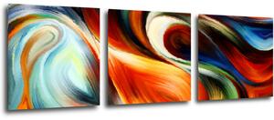 Impresi Obraz Pestrobarevný abstrakt - 90 x 30 cm (3 dílný)