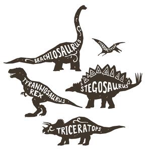 Dinosauři - samolepky na zeď Barevná varianta: hnědá