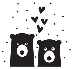 Zamilovaní medvědi - samolepky na zeď Barevná varianta: černá