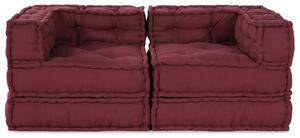 Modulová pohovka 2 pcs Bordó 140 x 70 x 56 cm Textil